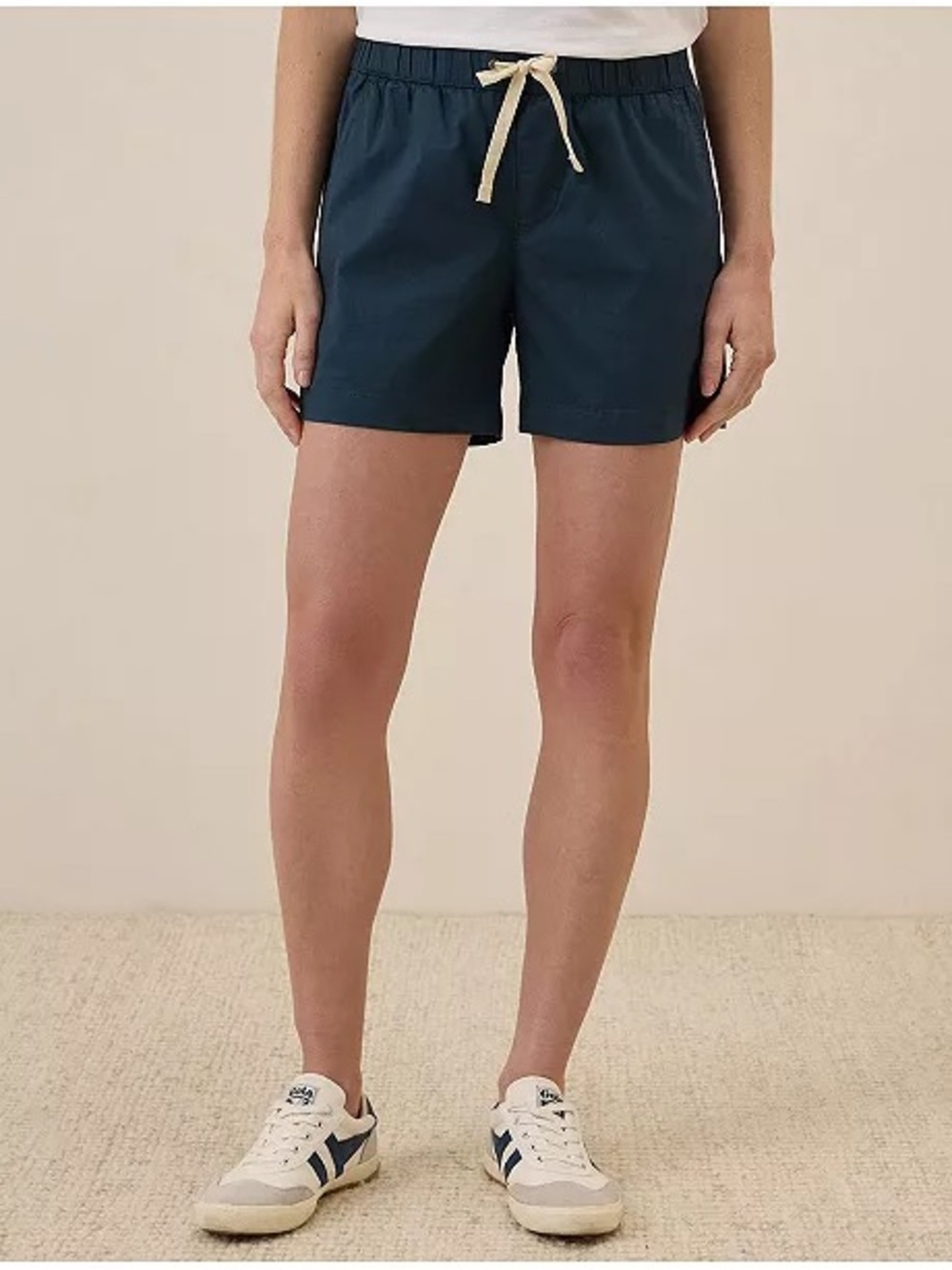 Pact Organic Cotton Daily Twill Short Pull On Elastic Waist Small Navy Blue